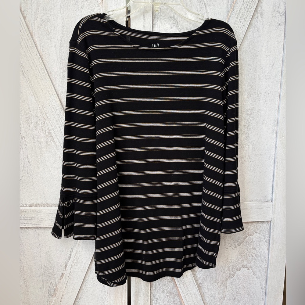 J. Jill Striped Top Women’s Small Black & White Pima Cotton